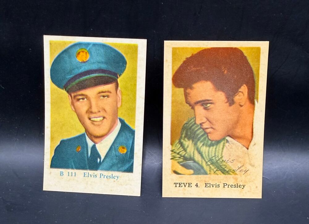 1950s - 60's Dutch Gum Elvis Presley Cards Jailhouse Rock, G.I. Blues, Graceland